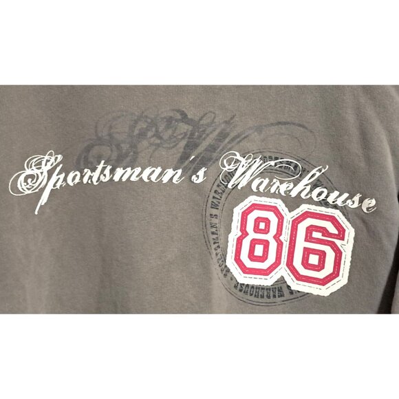 Vintage Sportsmans Warehouse 86 Graphic Sweatshirt Khaki Cotton Pullover - Picture 4 of 8